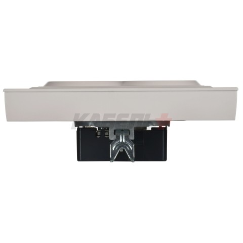 BRITE Розетка 2-местная с заземлением без защитных шторок плоская 16А в сборе РСПл12-3-БрЖ жемчуг IEK