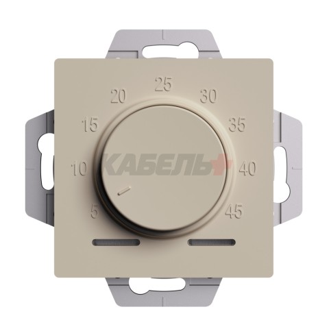 ATLASDESIGN ТЕРМОСТАТ электронный для теплого пола с датчиком, 10A, механизм, ПЕСОЧНЫЙ