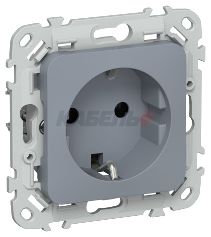 FLITE Розетка с заземлением без защитных шторок безвинтовое крепление 16А РС11-1-ФлМ маренго IEK