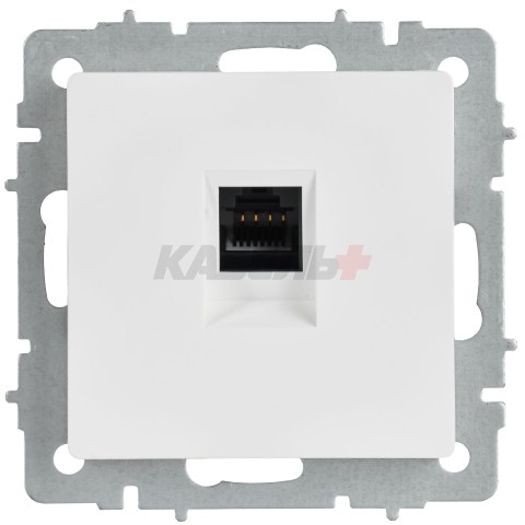 BRITE Розетка компьютерная RJ45 кат.6 РК11-БрАБ арктический белый IEK