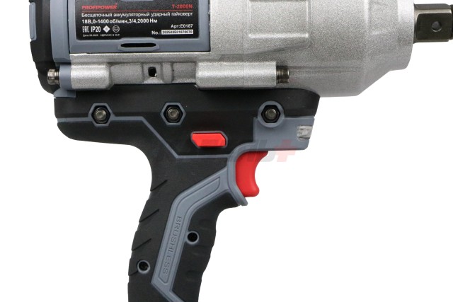 Аккумуляторный гайковерт бесщеточный ударный ProfiPower T-2000N (Li-ion-1шт, 6.0Ач, 2000Нм, адаптер переходника, З/У, в кейсе)