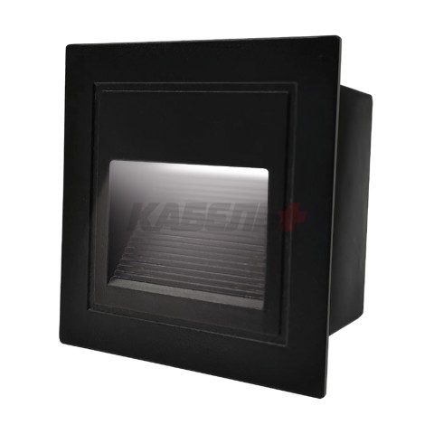 Светильник для ступеней 3Вт 5000К Металл Черный Квадрат General GSTL-S1-3BT-5K