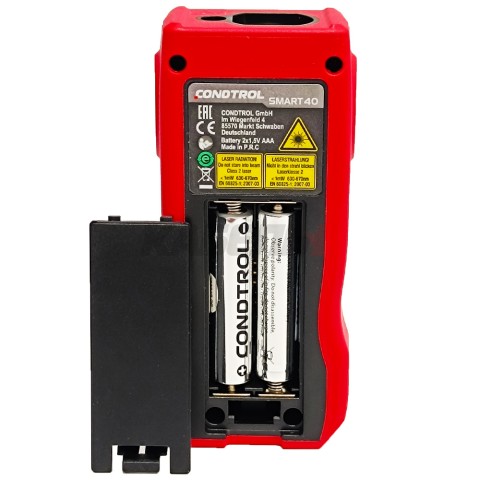 Дальномер лазерный SMART 40 (Красный / 40 м / +- 1,5 мм / 2хААА / Чехол), CONDTROL