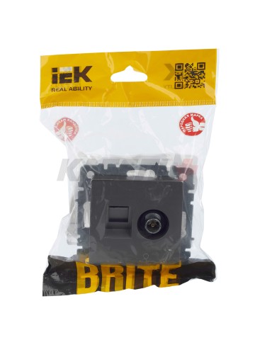 BRITE Розетка двойная TV+RJ45 кат.5E РТВ/РК12-БрС сталь IEK