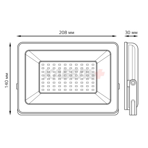 Прожектор светодиодный Gauss Elementary G2 70W 6290lm IP65 3000К черный 1/16