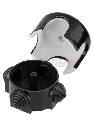 Коробка распаячная фарфоровая D7,8х4,5см черная TDM
