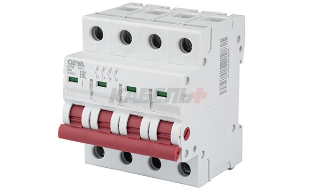 Выключатель нагрузки GYH8-4P-20, 4P, 20A, 12kA, 4M