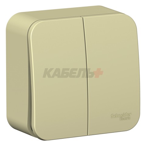 BLANCA О/У 2-клавишный ВЫКЛЮЧАТЕЛЬ (сх.5) ИЗОЛ.ПЛ., 10А, 250В, БЕЖЕВЫЙ