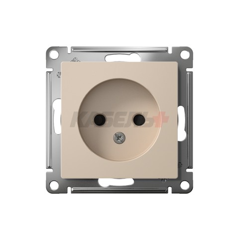 ATLASDESIGN РОЗЕТКА без заземления со шторками, 16А, механизм, ПЕСОЧНЫЙ