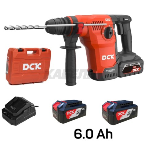 Перфоратор аккумуляторный бесщеточный DCK KRH20V-28, 18В, 3,6Дж, 2*6А/ч
