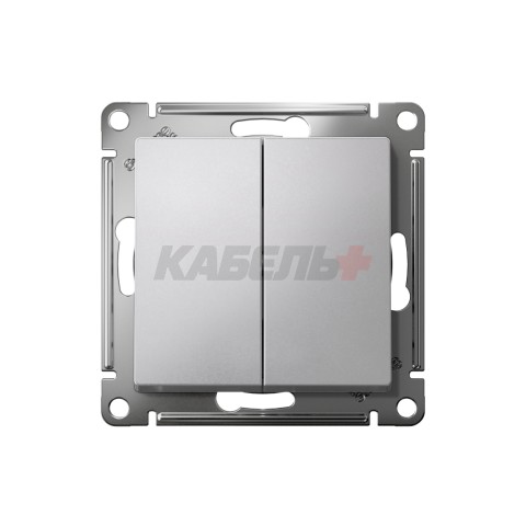 ATLASDESIGN 2-клавишный ВЫКЛЮЧАТЕЛЬ, сх.5, 10АХ, механизм, АЛЮМИНИЙ