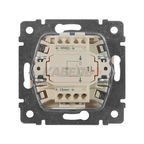 VALENA Выключатель 1-клавишный с подсветкой схема 1L 10А безвинтовое крепление слоновая кость