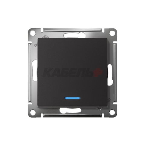 ATLASDESIGN 1-клавишный ВЫКЛЮЧАТЕЛЬ с подсветкой, сх.1а, 10АХ, механизм, КАРБОН