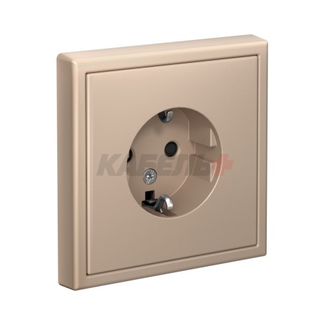 ARTGALLERY РОЗЕТКА с заземлением со шторками, 16А, механизм, ПЕСОЧНЫЙ