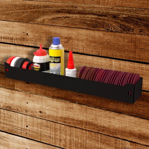 Полка для хранения 500x78мм, металлическая, настенная, черная REXANT