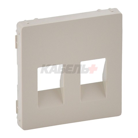 Valena Life - Лицевая панель для аудиорозетки с пружинными зажимами двойной, слоновая кость