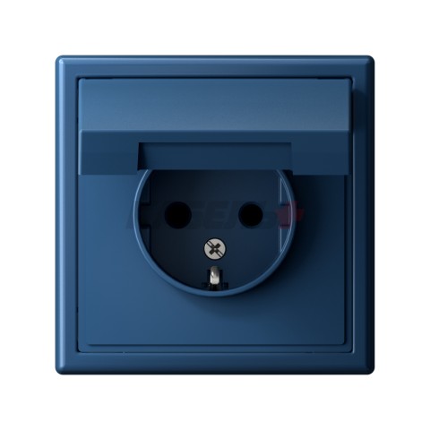 ARTGALLERY РОЗЕТКА с заземл. со шторк. с крышкой, 16А, IP20, механизм, АКВАМАРИН