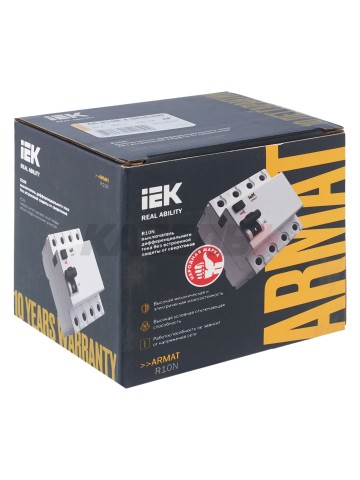 ARMAT Выключатель дифференциального тока R10N 4P 63А 300мА тип AC IEK