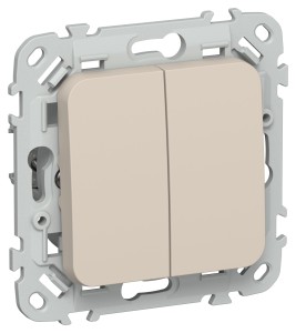 FLITE Выключатель 2-клавишный 10А ВС12-1-0-ФлЛ льняной IEK