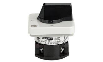 Переключатель BS 16 06 U, 2P, 20A, тип 0-1 (90°), 2NO на 1, 2.5kW(230VAC по АС-23), на дверь, фронт IP40
