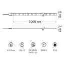 Лента Gauss Basic LED 2835/60 12V 4,8W/m 312lm/m 3000K 8mm IP20 3m 1/100