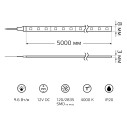 Лента Gauss Basic LED 2835/120 12V 9,6W/m 624lm/m 4000K 8mm IP20 5m 1/100