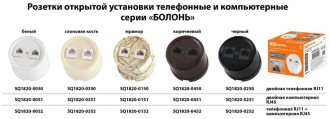 Розетка двойная компьютерная RJ45 белая «Болонь» TDM