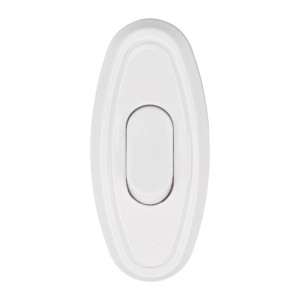 Выключатель-кнопка 6А 250ВON-OFF на электропровод для настольной лампы/бра бел.  36-3016