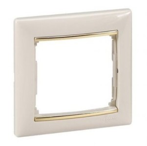 VALENA DIY Рамка 1-местная слоновая кость (золотой штрих)