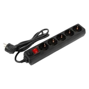 Сетевой фильтр General GPS-5-16-3x1-1000-B, 5 мест, 16А, 3x1 мм2, 10 м, черный