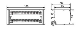 Модульный распределительный блок на DIN-рейку МРБ-100 4П 100А 4х7 групп TDM