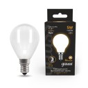 Лампа Gauss Filament Шар 5W 420lm 2700К Е14 milky LED 1/10/50