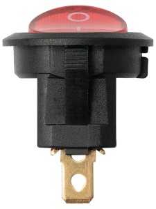 KCD11-101N 250В AC/DC, 1P, 3А, (3с), ON-OFF, черн.корпус, крас.клавиша, LED подсв., Micro TDM