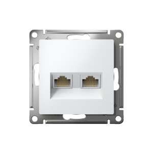 ATLASDESIGN РОЗЕТКА двойная компьютерная RJ45+RJ45 кат. 5e, механизм, БЕЛЫЙ