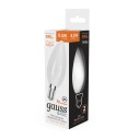 Лампа Gauss Basic Filament Свеча 8,5W 590lm 2700К Е14 milky  LED 1/10/50