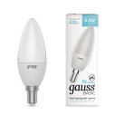 Лампа Gauss Basic Свеча 5.5W 410lm 4000K E14 LED 1/10/100