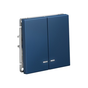 ARTGALLERY 2-клавишный ВЫКЛЮЧАТЕЛЬ с подсветкой, сх.5а, 10АХ, механизм, АКВАМАРИН