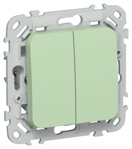 FLITE Выключатель 2-клавишный 10А ВС12-1-0-ФлФ фисташковый IEK