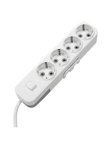 EL-BI,Myra,удлинитель 4гн2м с/з с выкл. белый,527-010202-412