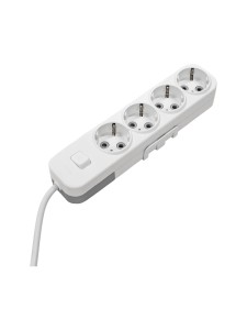 EL-BI,Myra,удлинитель 4гн2м с/з с выкл. белый,527-010202-412