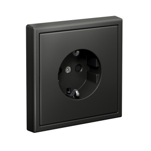 ARTGALLERY РОЗЕТКА с заземлением со шторками, 16А, механизм, быстрозажим. клем., БАЗАЛЬТ