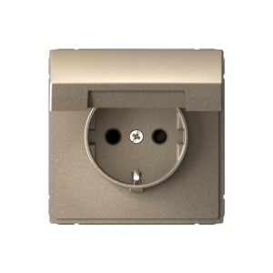 ARTGALLERY РОЗЕТКА с заземл. со шторк. с крышк., 16А, IP20, механизм, быстрозажим. клем., ШАМПАНЬ