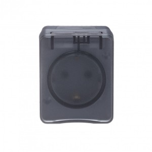 ATLASDESIGN PROFI IP54 О/У РОЗЕТКА с заземлением со шторками, 16А, АНТРАЦИТ