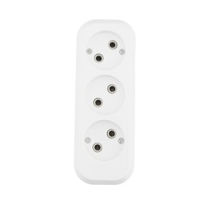 Розеточная колодка GSB-10-3-IP20 Classic, 10А, 3 места, б/з, б/в, IP20