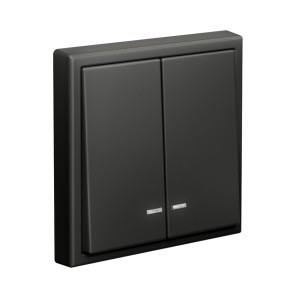 ARTGALLERY 2-клавишный ВЫКЛЮЧАТЕЛЬ с подсветкой, сх.5а, 10АХ, механизм, БАЗАЛЬТ