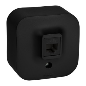 Quteo - Розетка RJ-45 5E UTP, накладной монтаж, черный матовый