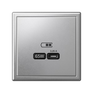 ARTGALLERY USB РОЗЕТКА тип-С 65Вт высокоскор.заряд. QC, PD, механизм, АЛЮМИНИЙ