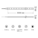 Лента Gauss Basic LED 2835/120 12V 10W/m 700lm/m 4000K 8mm IP20 3m 1/100