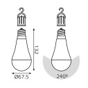 Лампа Gauss A60 10W 660lm 4100K E27 с Li-Ion аккумулятором LED 1/10/60