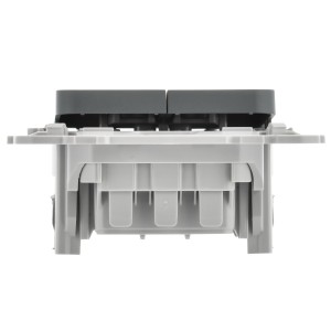 FLITE Выключатель 2-клавишный 10А ВС12-1-0-ФлМА мокрый асфальт IEK